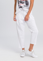 Pleat-front trousers made of elastic cotton satin