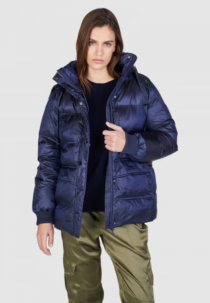 Puffer jacket with ribbed cuffs