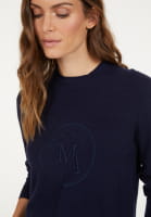 Rundhals Pullover mit Logo-Stickerei