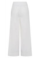 Cotton pants with wide legs
