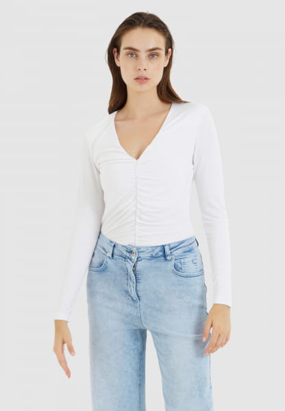 Langarmshirt mit Raffung