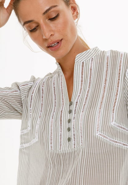 Tunic blouse from stripe batiste
