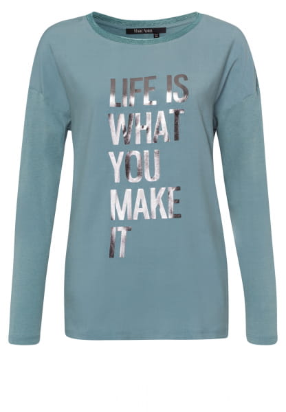 Shirt mit glänzendem Mottoprint