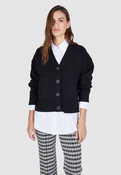 Cardigan with patch pockets