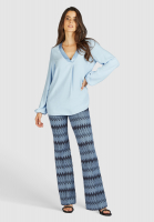Flared pants with zigzag pattern