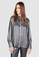 Metallic-Bluse im Plissee-Look