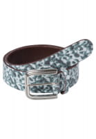 Smooth leather belt with abstract print