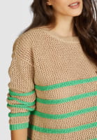 Mesh sweater with stripes