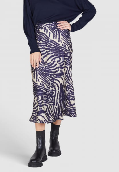 Midi skirt with abstract tiger print