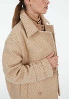 Caban jacket with herringbone pattern