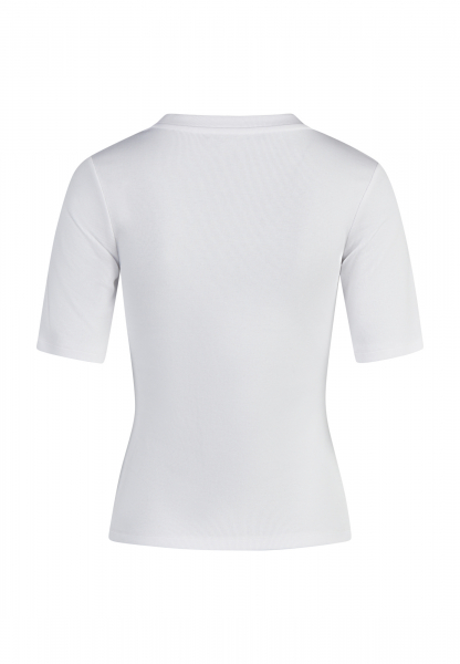 Ribbed shirt with decorative trim