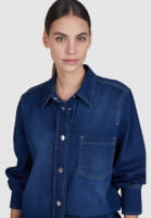 Shirt made from light blue denim