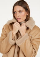 Faux fur jacket in shirt style