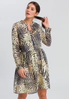Blouse dress with tropical-print