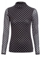 Mesh shirt with polka dot print