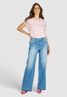 Blusenshirt mit dekorativer Strass-Stickerei