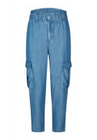 Paperbag trousers in lightweight indigo lyocell