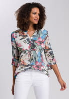 Slip-on blouse made from soft flowing viscose chiffon
