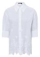 Shirt blouse in embroidered cotton