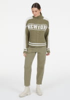 Zopf-Pullover mit Logo-Intarsien