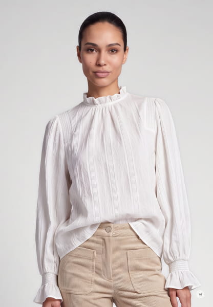 Boho-style striped blouse