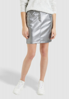 Short biker skirt made from vegan leather