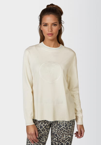 Rundhals Pullover mit Logo-Stickerei