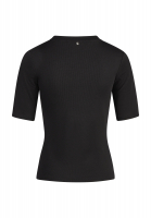 Ribbed shirt with decorative trim