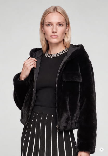 Faux fur jacket with mink look