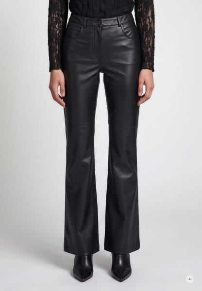 Faux leather flared pants