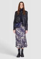 Midi skirt with abstract tiger print