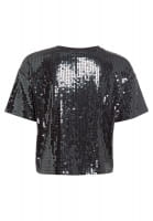 Paillettenshirt im College Look