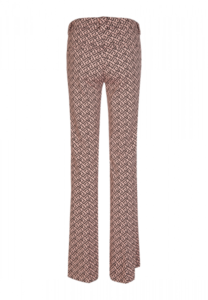 Flared pants with graphic print in shortened length