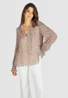Blouse in graphic ethnic print