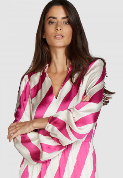 Dress with diagonal block stripes