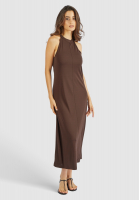 Halterneck dress in flowing crêpe jersey