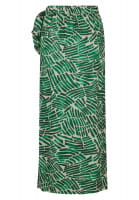 Wrap-style midi skirt