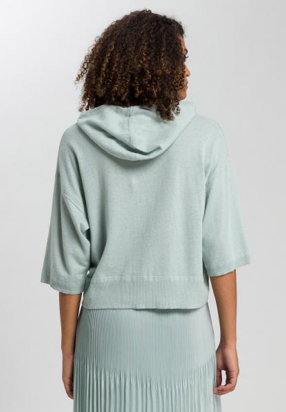 Hoodie from linen mix