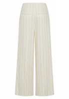 Pleated pants with striped pattern