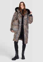 Puffer coat in leopard print