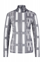 Mesh shirt with art deco print