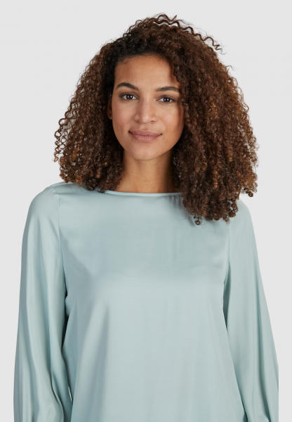 Satin blouse with submarine neckline