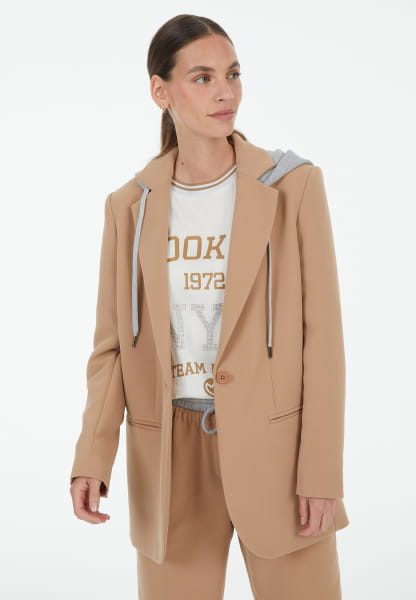 Blazer with grey mélange hood