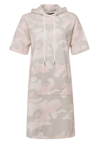 Hoodie dress with camouflage print