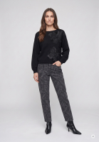 Sweater with floral applications