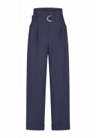 Paperbag pants made from technical jersey