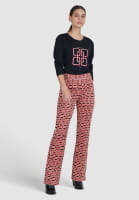 cropped trousers with jacquard pattern