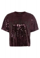 Paillettenshirt im College Look