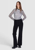 Mesh shirt with houndstooth pattern