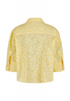 Shirt blouse with perforated embroidery
